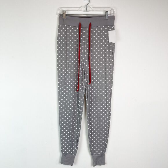 Wildfox NWT Women's Gray With White Polka Dot Design Pajama Pants Size S - Picture 1 of 2